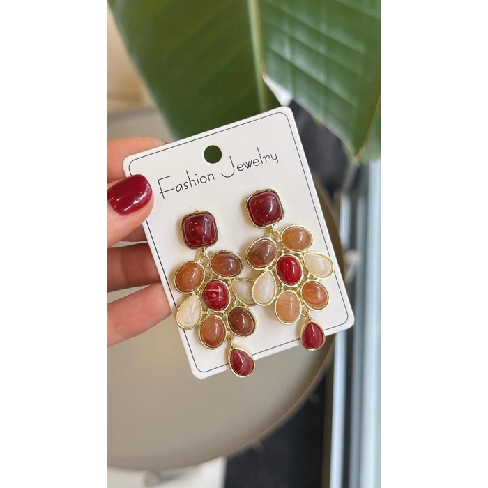 Taşlı Küpe - ÇOK RENKLİ