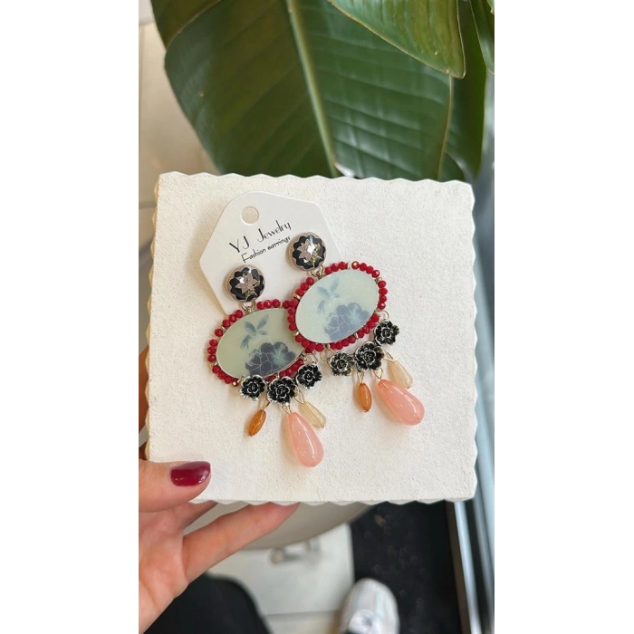 Taşlı Küpe - ÇOK RENKLİ