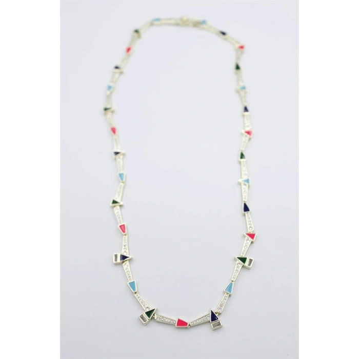 Taşlı Marka Kolye - Altın