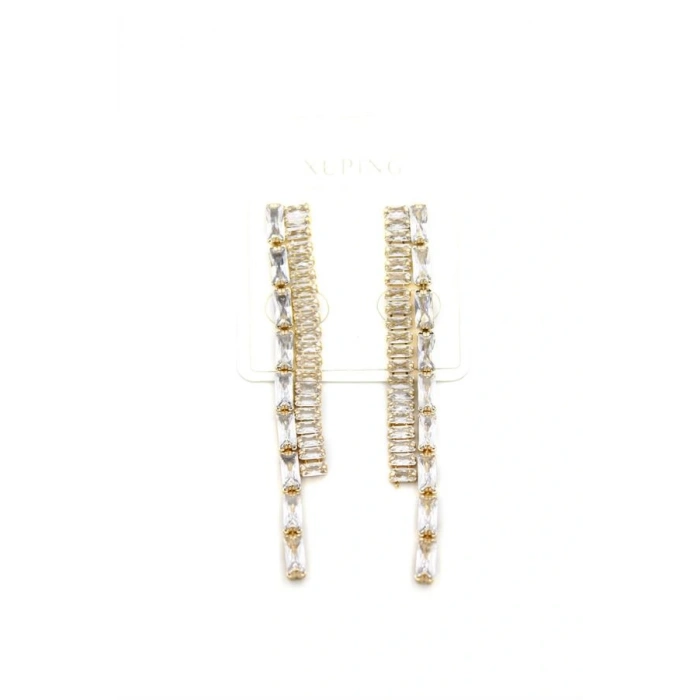 Taşlı Sallantılı Küpe - Altın