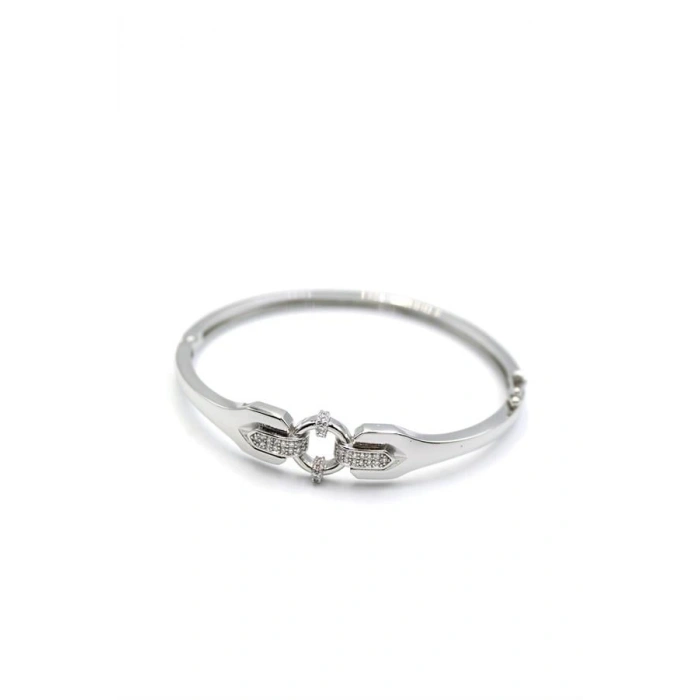 Taşlı Vip Bilezik - Gümüş