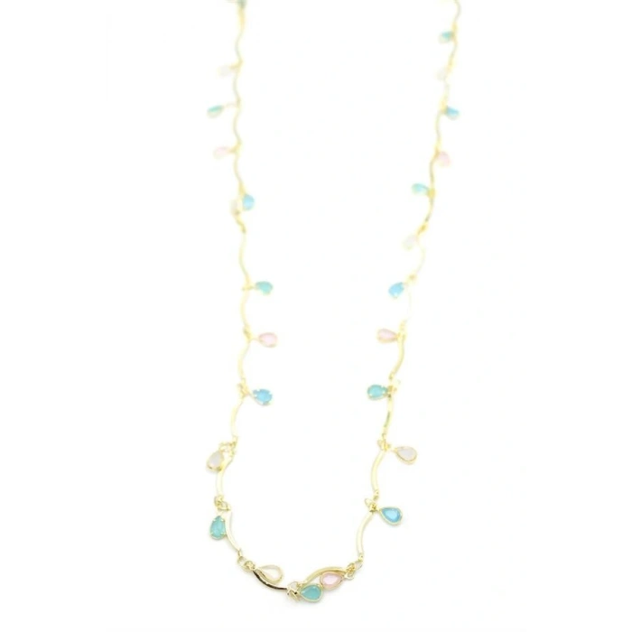 Taşlı Y Kolye - Altın