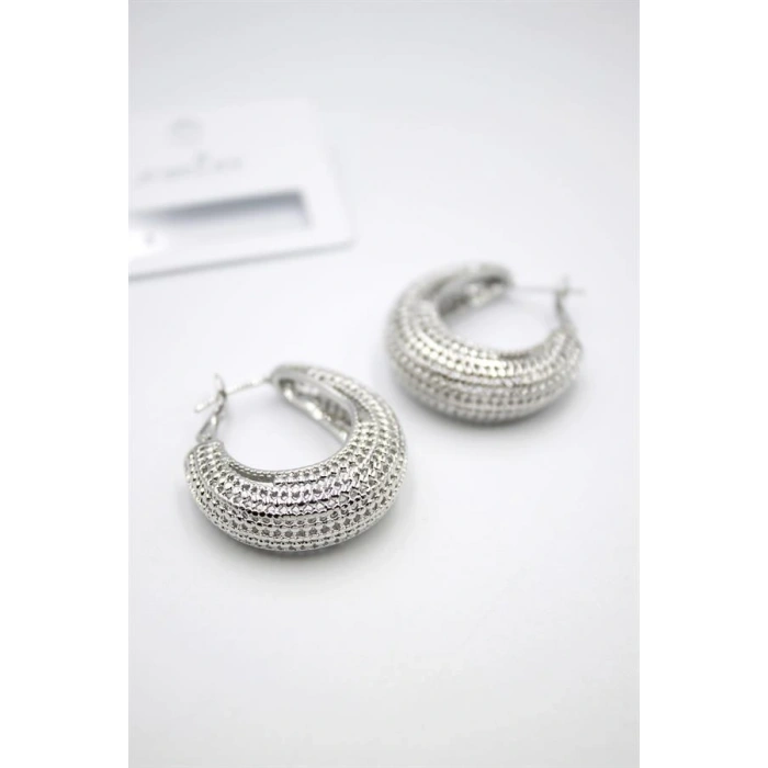 Telkari Halka Küpe - Gümüş