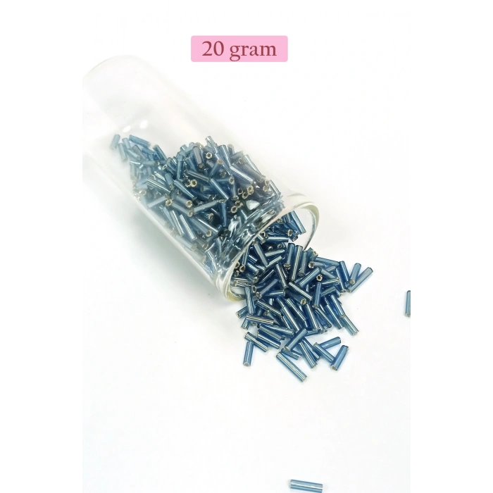 Uzun Boru Kesme Boncuk Çap 2mm Uzunluk 10 mm - 4 Renk - Toplam 80 Gram - BNC426