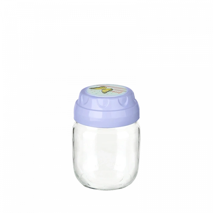 Vintage  Dekoratif  Desenli Cam Kavanoz 425ml - 14,3 Oz