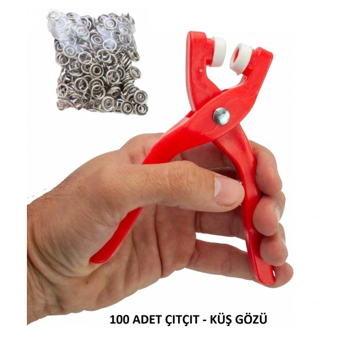 Yuvarlak Halkalı Kuş Gözü Pensesi 9.5 Mm - Bebek Elbise Çıtçıt Montaj Seti 100lü