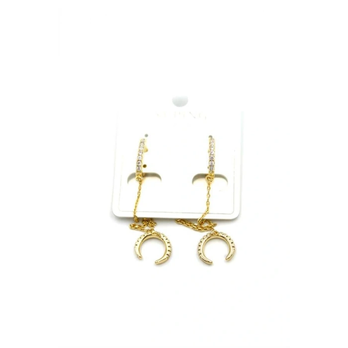 Zincirli Halka Küpe - Altın