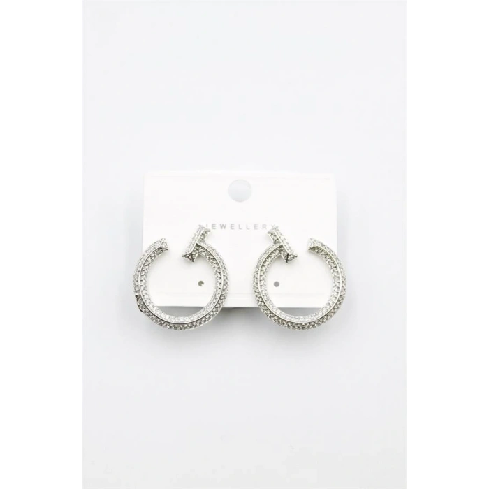 Zirkon Taşlı Küpe - Gümüş