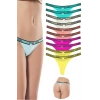 10 Adet Beli Yazılı Pamuk Kadın Tanga String Külot