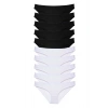 10 adet Eko Set Likralı Kadın Slip Külot Siyah Beyaz