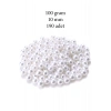 100 gram 10mm Beyaz Renk Plastik İnci Boncuk Çanta ve Takı Yapım Boncuğu (~190 adet)