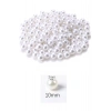 100 gram 10mm Beyaz Renk Plastik İnci Boncuk Çanta ve Takı Yapım Boncuğu (~190 adet)