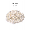 100 gram 12mm Krem Renk Plastik İnci Boncuk Çanta ve Takı Yapım Boncuğu (~80 adet)