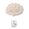 100 gram 12mm Krem Renk Plastik İnci Boncuk Çanta ve Takı Yapım Boncuğu (~80 adet)