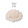 100 gram 16mm Krem Renk Plastik İnci Boncuk Çanta ve Takı Yapım Boncuğu (~34 adet)