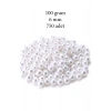 100 gram 6mm Beyaz Renk Plastik İnci Boncuk Çanta ve Takı Yapım Boncuğu (~750 adet)