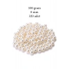 100 gram 8mm Krem Renk Plastik İnci Boncuk Çanta ve Takı Yapım Boncuğu (~320 adet)