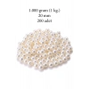 1.000 gram (1 kg.) 20mm Krem Renk Plastik İnci Boncuk Çanta ve Takı Yapım Boncuğu (~200 adet)