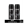 2 Adet Axe Erkek Deodorant & Bodyspray Black 48 Saat Etkileyici Koku Vücut Spreyi 150 ml
