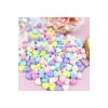 20 gr (100 adet) Şeker Rengi Akrilik Kalp Boncuklar Renkli Karışık Plastik Pastel Boncuklar Ara Boncuk Kalp Şekilli Kolye Bilezik için