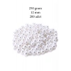 250 gram 12mm Beyaz Renk Plastik İnci Boncuk Çanta ve Takı Yapım Boncuğu (~200 adet)