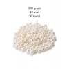 250 gram 12mm Krem Renk Plastik İnci Boncuk Çanta ve Takı Yapım Boncuğu (~200 adet)