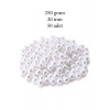 250 gram 20mm Beyaz Renk Plastik İnci Boncuk Çanta ve Takı Yapım Boncuğu (~50 adet)