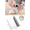 2li Set Hamur Şekillendirici Eğik Pasta Spatulası +metal Hamur Kesici Kazıyıcı Spatula