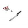2li Set Hamur Şekillendirici Eğik Pasta Spatulası Ve Metal Hamur Kesici Kazıyıcı Spatula