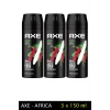 3 Adet Axe Africa Erkek Deodorant Sprey 150 ml