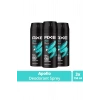 3 Adet Axe Erkek Sprey Deodorant Apollo 48 Saat Etkileyici Koku Vücut Spreyi 150 ml