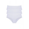 3 Adet Kadın Yüksek Bel Bato Külot Beyaz