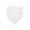 3 Adet Kadın Yüksek Bel Bato Külot Krem
