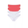 4 adet Eko Set Likralı Kadın Slip Külot Fuşya Beyaz