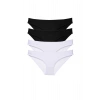 4 adet Eko Set Likralı Kadın Slip Külot Siyah Beyaz