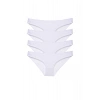 4 adet Süper Eko Set Likralı Kadın Slip Külot Beyaz