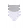 4 adet Süper Eko Set Likralı Kadın Slip Külot Gri Beyaz