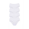 4 Adet Tutku Kadın Yüksek Bel Bato Kalın Lastik Külot Beyaz