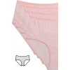 4lü Yeni Seri Renkli Yüksek Bel Fitilli Ribana Bato Külot Pembe