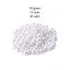 50 gram 12mm Beyaz Renk Plastik İnci Boncuk Çanta ve Takı Yapım Boncuğu (~40 adet)