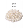 50 gram 12mm Krem Renk Plastik İnci Boncuk Çanta ve Takı Yapım Boncuğu (~40 adet)