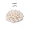 50 gram 16mm Krem Renk Plastik İnci Boncuk Çanta ve Takı Yapım Boncuğu (~17 adet)