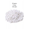 50 gram 8mm Beyaz Renk Plastik İnci Boncuk Çanta ve Takı Yapım Boncuğu (~160 adet)