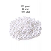 500 gram 12mm Beyaz Renk Plastik İnci Boncuk Çanta ve Takı Yapım Boncuğu (~400 adet)