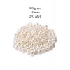 500 gram 14mm Krem Renk Plastik İnci Boncuk Çanta ve Takı Yapım Boncuğu (~270 adet)