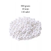 500 gram 18mm Beyaz Renk Plastik İnci Boncuk Çanta ve Takı Yapım Boncuğu (~110 adet)