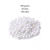 500 gram 20mm Beyaz Renk Plastik İnci Boncuk Çanta ve Takı Yapım Boncuğu (~100 adet)