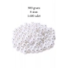500 gram 8mm Beyaz Renk Plastik İnci Boncuk Çanta ve Takı Yapım Boncuğu (~1.600 adet)