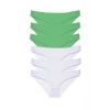 6 adet Eko Set Likralı Kadın Slip Külot Yeşil Beyaz
