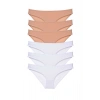 6 adet Süper Eko Set Likralı Kadın Slip Külot Ten Beyaz